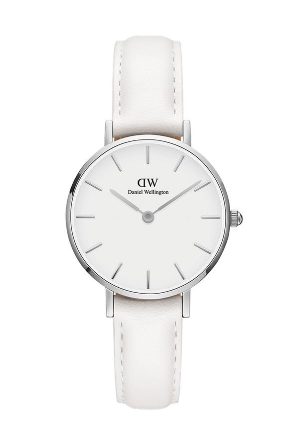 Daniel Wellington Petite Bondi White Dial White Leather Strap Watch For Women - DW00100250