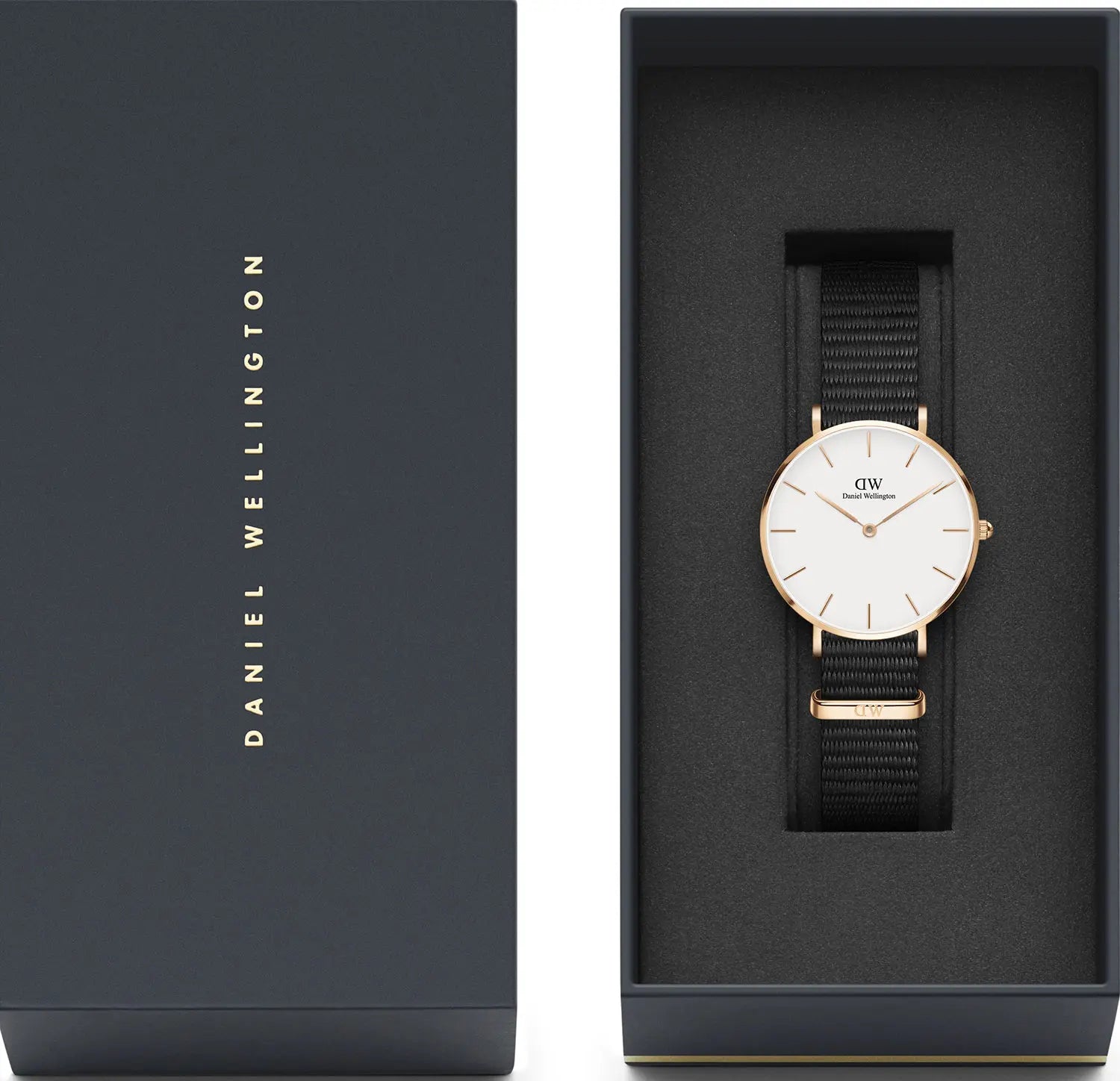 Daniel Wellington Classic Petite Cornwall White Dial Green NATO Strap Watch For Women - DW00100253