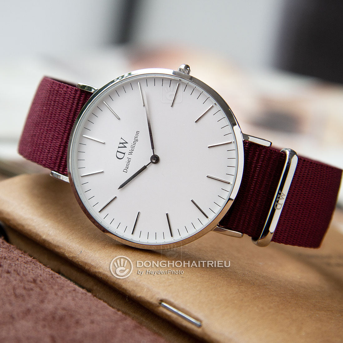 Daniel Wellington Classic Roselyn White Dial Red NATO Strap Watch For Women - DW00100268