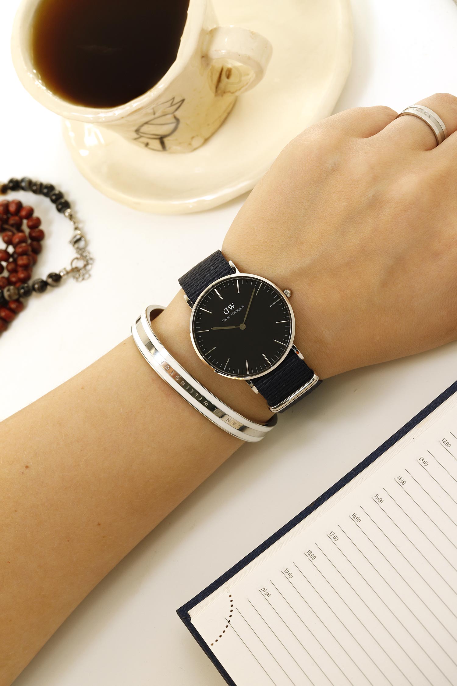 Daniel Wellington Classic Bayswater Black Dial Black NATO Strap Watch For Women - DW00100282