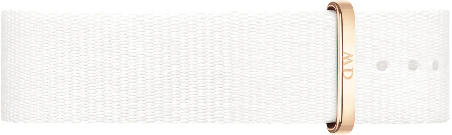 Daniel Wellington Classic Dover White Dial White Nylon Strap Watch For Women - DW00100309