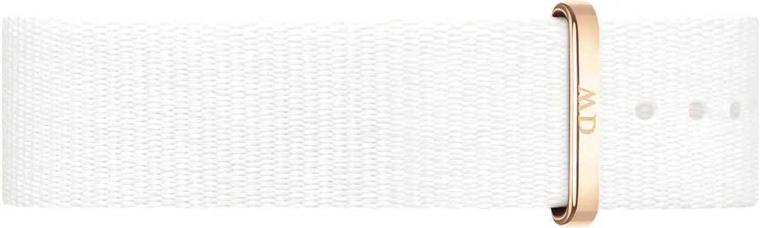 Daniel Wellington Classic Dover White Dial White Nylon Strap Watch For Women - DW00100309