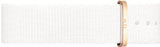 Daniel Wellington Classic Dover Black Dial White Nylon Strap Watch For Women - DW00100310