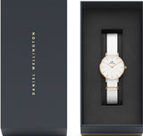 Daniel Wellington Petite Dover Quartz White Dial White NATO Strap Watch For Women - DW001000313