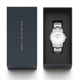 Daniel Wellington Iconic White Dial Silver Steel Strap Watch For Men - DW00100341
