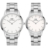 Daniel Wellington Iconic Link White Dial Silver Steel Strap Watch For Women - DW00100207