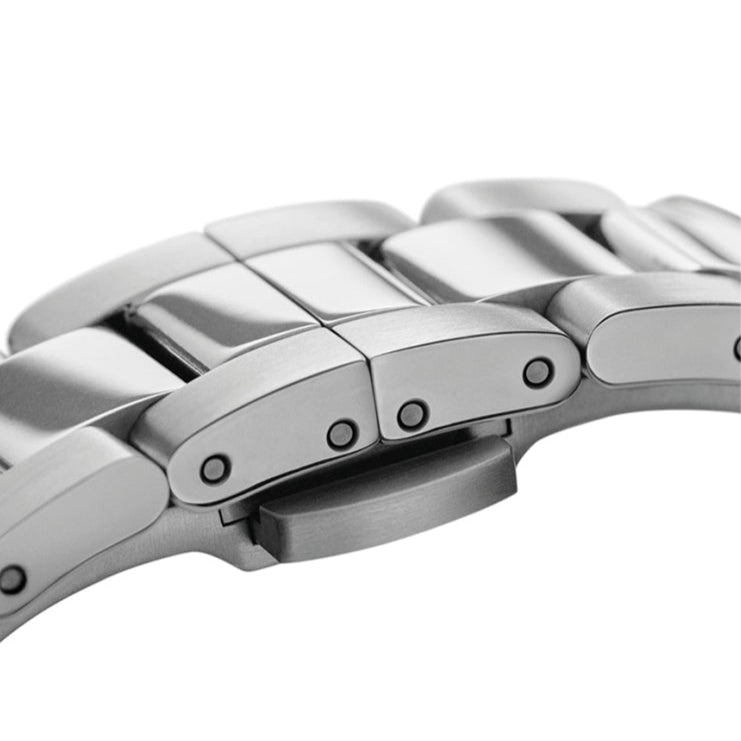 Daniel Wellington Iconic Link Black Dial Silver Steel Strap Watch For Women - DW00100342