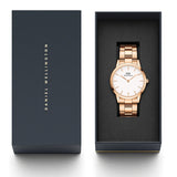 Daniel Wellington Iconic Link White Dial Gold Steel Strap Watch For Men - DW00100343