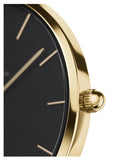 Daniel Wellington Classic Petite Black Dial Gold Mesh Bracelet Watch For Women - DW00100347