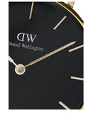 Daniel Wellington Classic Petite Black Dial Gold Mesh Bracelet Watch For Women - DW00100347