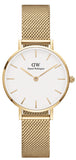 Daniel Wellington Classic Petite Evergold White Dial Gold Mesh Bracelet Watch For Women - DW00100350