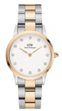 Daniel Wellington Iconic Link White Dial Two Tone Steel Strap Watch For Women - DW00100358