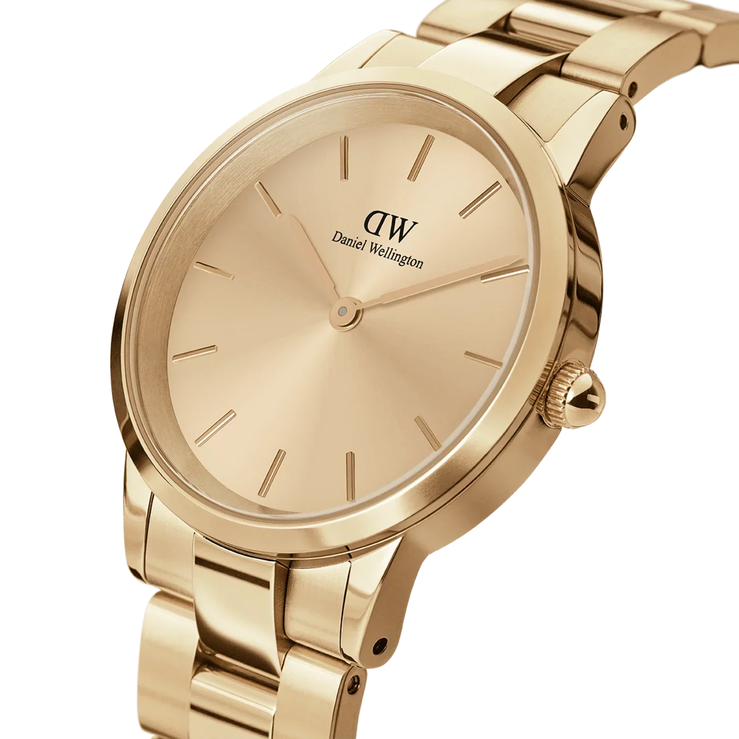 Daniel Wellington Iconic Link Unitone Gold Dial Gold Steel Strap Watch For Women - DW00100403