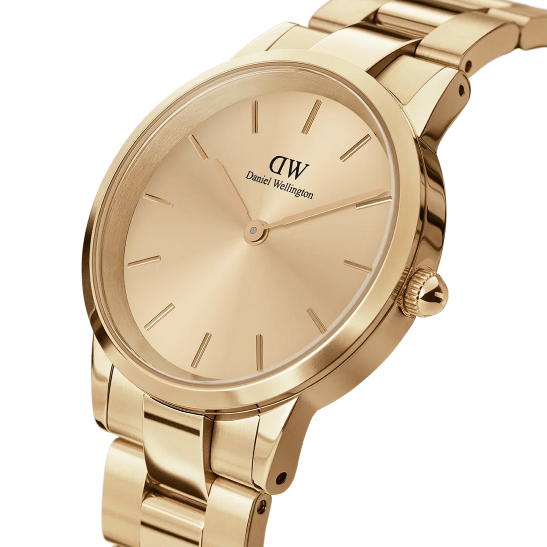 Daniel Wellington Iconic Link Unitone Gold Dial Gold Steel Strap Watch For Women - DW00100403