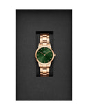 Daniel Wellington Iconic Link Emerald Green Dial Rose Gold Steel Strap Watch For Women - DW00100421