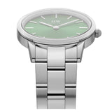 Daniel Wellington Iconic Link Emerald Green Dial Silver Steel Strap Watch For Men - DW00100427