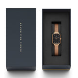 Daniel Wellington Quadro Melrose Black Dial Rose Gold Mesh Bracelet Watch For Women - DW00100432