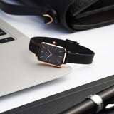 Daniel Wellington Quadro Ashfield Black Dial Black Mesh Strap Watch For Women - DW00100433