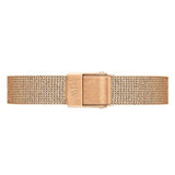 Daniel Wellington Petite Pressed Melrose Black Dial Rose Gold Mesh Strap Watch For Women - DW00100440