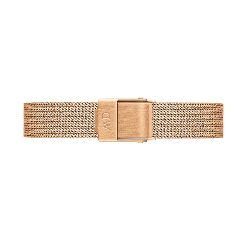 Daniel Wellington Petite Pressed Melrose White Dial Gold Mesh Bracelet Watch For Women - DW00100447