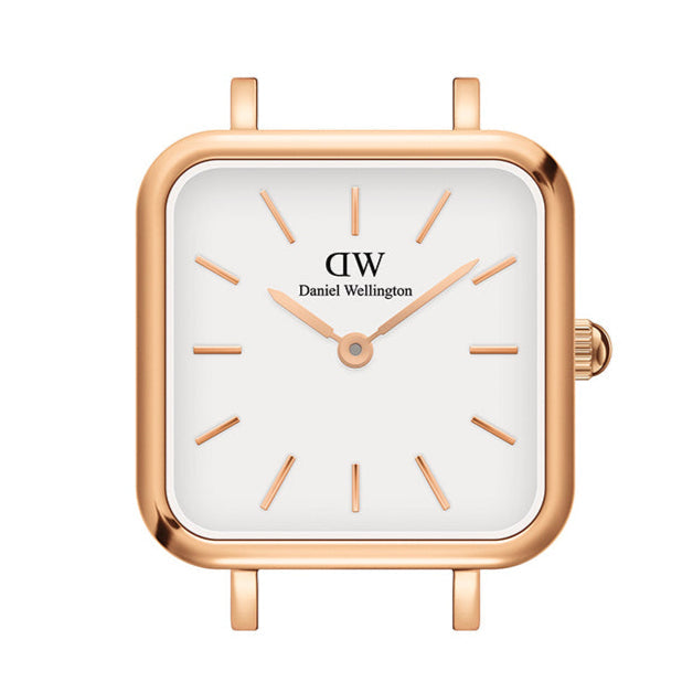 Daniel Wellington Quadro Studio White Dial Rose Gold Mesh Strap Watch For Women - DW00100517