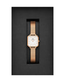 Daniel Wellington Quadro Studio White Dial Rose Gold Mesh Strap Watch For Women - DW00100517