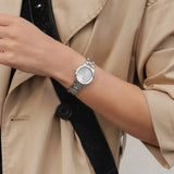 Daniel Wellington Iconic Link Unitone Silver Dial Silver Steel Strap Watch For Women - DW00100402