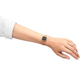 Daniel Wellington Quadro Studio Black Dial Rose Gold Mesh Strap Watch For Women - DW00100518