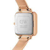 Daniel Wellington Quadro Studio Green Dial Rose Gold Mesh Strap Watch For Women - DW00100520