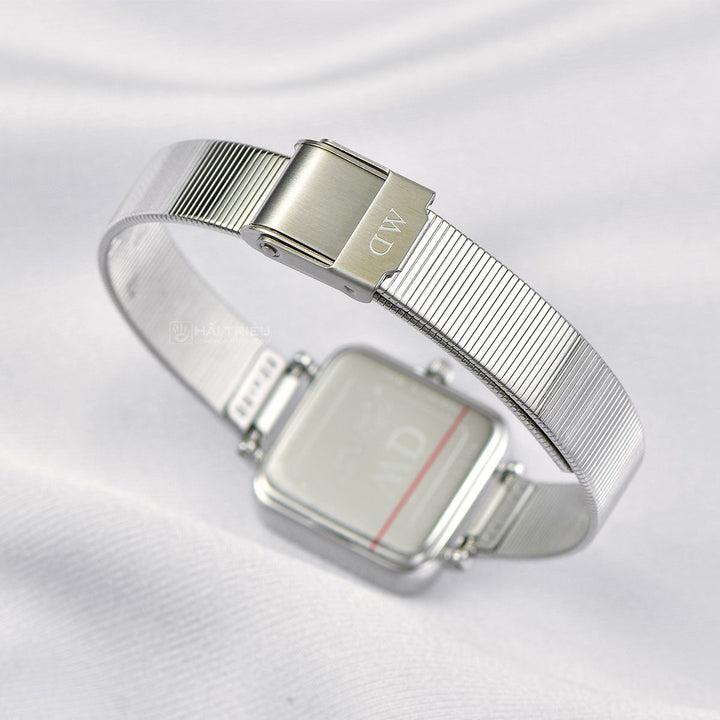 Daniel Wellington Quadro Studio Black Dial Silver Mesh Strap Watch For Women - DW00100522