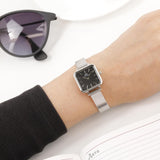 Daniel Wellington Quadro Studio Black Dial Silver Mesh Strap Watch For Women - DW00100522