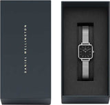 Daniel Wellington Quadro Studio Black Dial Silver Mesh Strap Watch For Women - DW00100522
