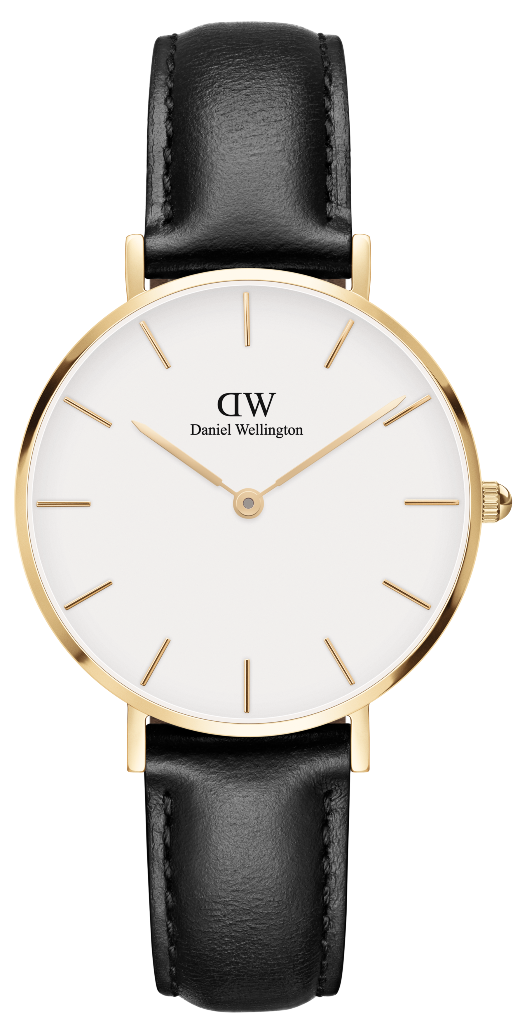 Daniel Wellington Classic Petite Sheffield White Dial Black Leather Strap Watch For Women - DW00100230