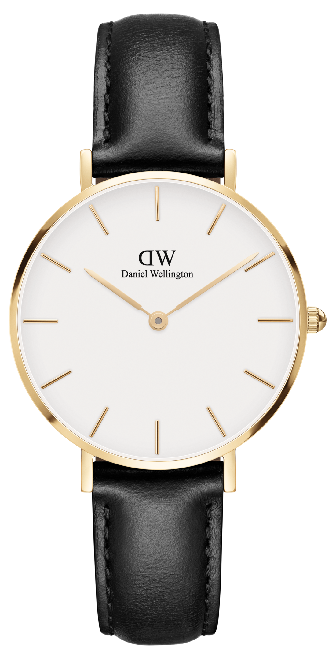 Daniel Wellington Classic Petite Sheffield White Dial Black Leather Strap Watch For Women - DW00100230