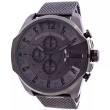 Diesel Mega Chief Chronograph Black Dial Black Mesh Strap Watch For Men - DZ4527