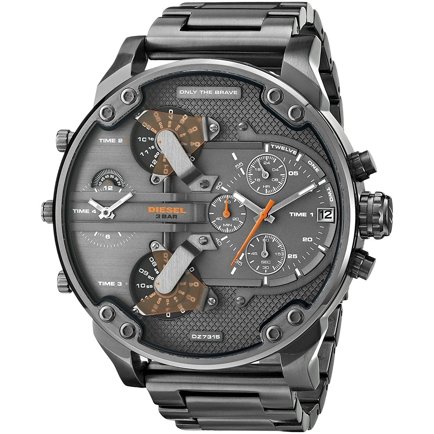 Diesel Mr Daddy 2.0 Chronograph Grey Dial Grey Steel Strap Watch For Men - DZ7315