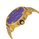 Diesel Mr Daddy Blue Dial Gold Steel Strap Watch For Men - DZ7347