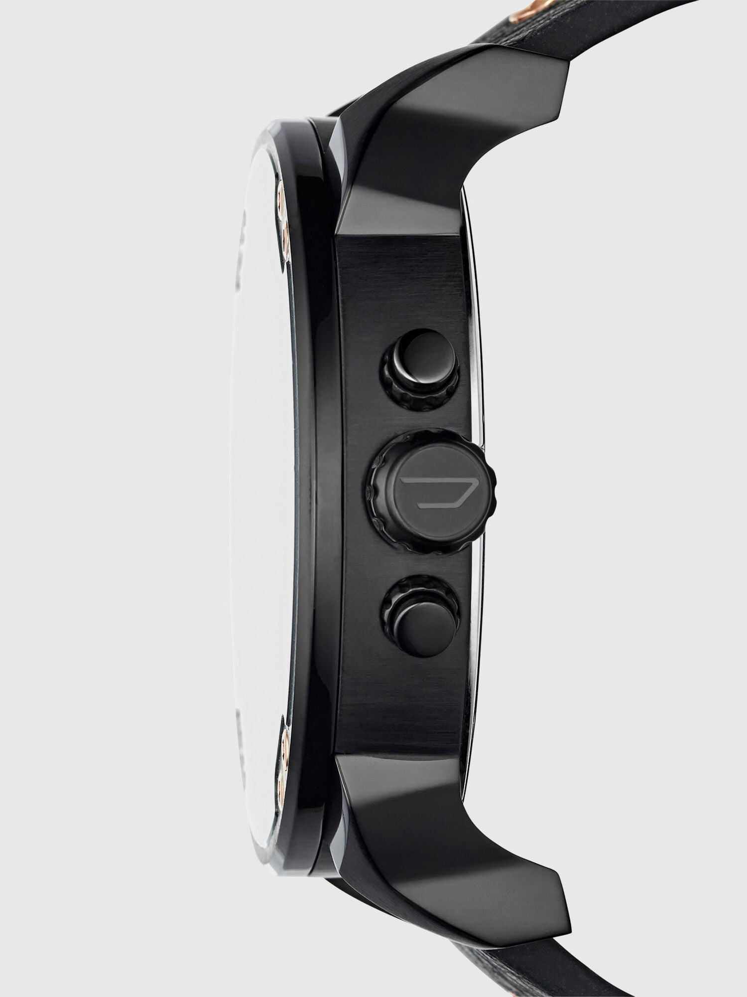 Diesel Mr Daddy 2.0 Chronograph Black Dial Black Leather Strap Watch For Men - DZ7350