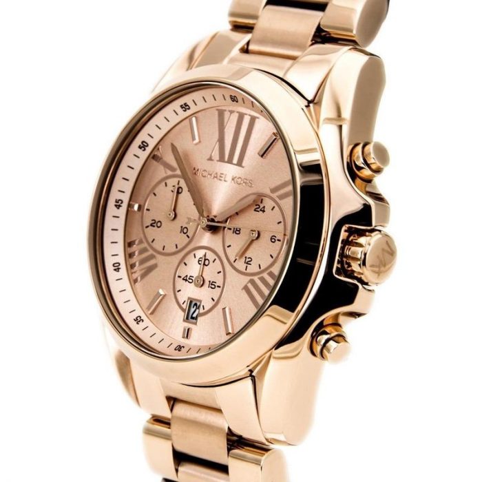 Michael Kors Bradshaw Rose Gold Dial Rose Gold Steel Strap Watch for Women - MK5503