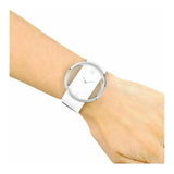 Calvin Klein Glam Transparent Dial White Leather Strap Watch for Women - K9423101
