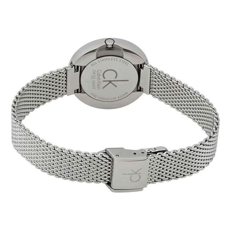 Calvin Klein Firm White Dial Silver Mesh Bracelet Watch for Women - K3N23126