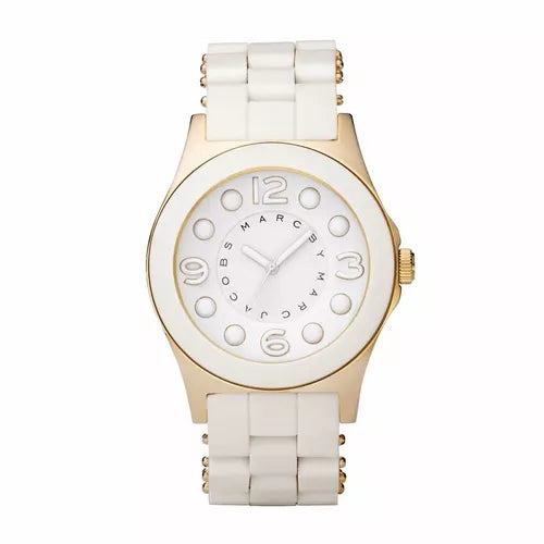 Marc Jacobs Pelly White Dial White SIlicone Strap Watch for Women - MBM2525