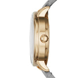 Marc Jacobs Fergus Grey Dial Grey Leather Strap Watch for Women - MBM8654