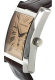 Emporio Armani Classic Beige Dial Brown Leather Strap Watch For Men - AR0154