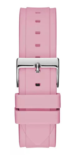 Guess Zena Quartz White Dial Pink Rubber Strap Watch For Women - W1094L4