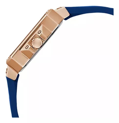 Guess Libra Crystals Blue Dial Blue Silicone Strap Watch For Women - GW0618L2