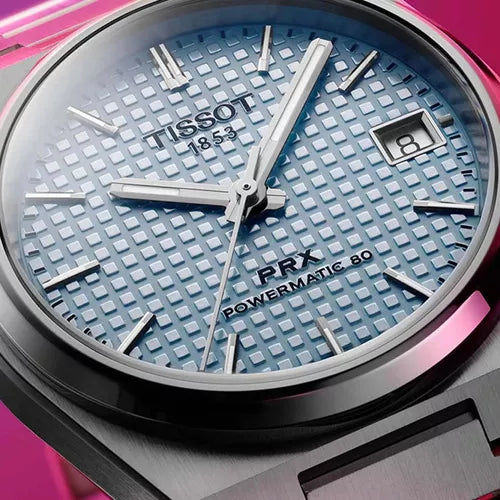 Tissot PRX Powermatic 80 Ice Blue Dial Silver Steel Strap Watch for Men - T137.207.11.351.00