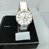 Marc Jacobs Rock Chronograph White Dial White Silicone Strap Watch for Women - MBM2546