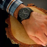 Tommy Hilfiger Justin Chronograph Black Dial Black Steel Strap Watch For Men - 1792055