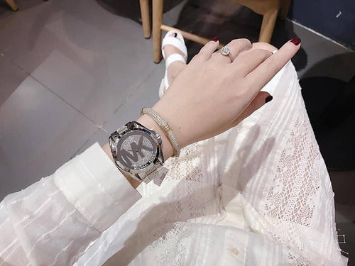 Michael Kors Bradshaw Silver Dial Silver Stainless Steel Strap Watch for Women - MK6486